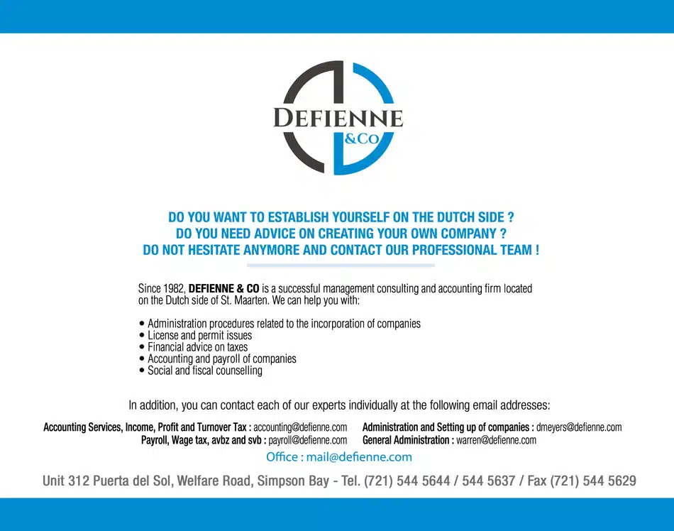 St Maarten Telephone Directory - Defienne Accountants