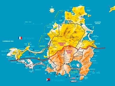 Saint Martin Sint Maarten - Map Sxm